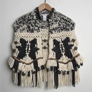 $10k Brunello Cucinelli Fringed Macramé 100% Cashmere Vest “Opera” Multicolor